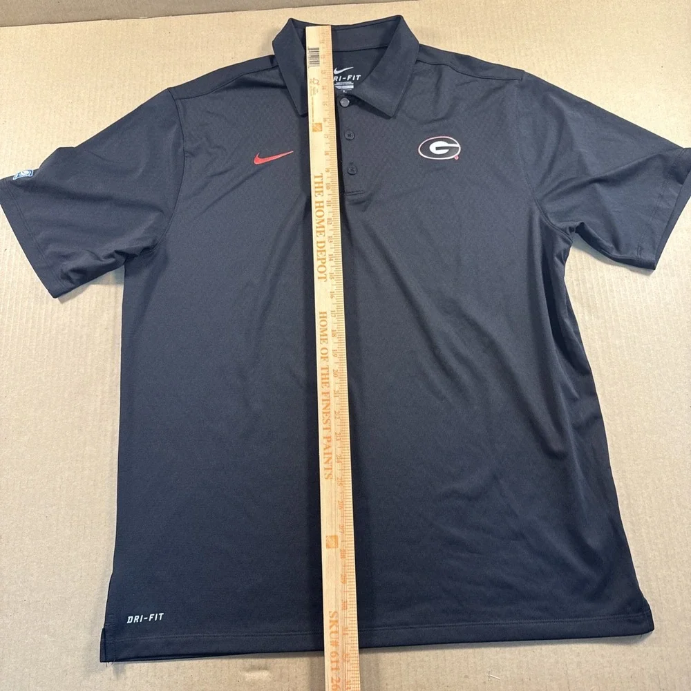 Nike Georgia Bulldogs Dri-FIT Black Polo Shirt Men's Large UGA